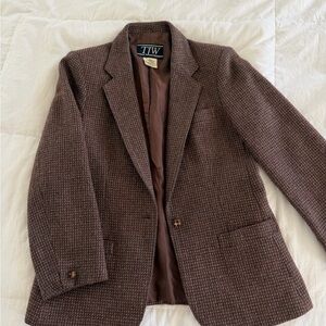 VINTAGE Elegant Brown Textured Blazer